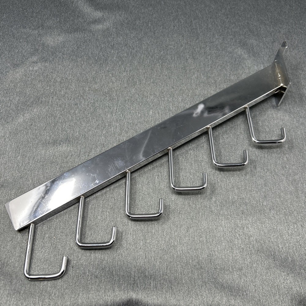 6 Hook Chrome Waterfall Square Tube Retail Gridwall Panel Vendor Display