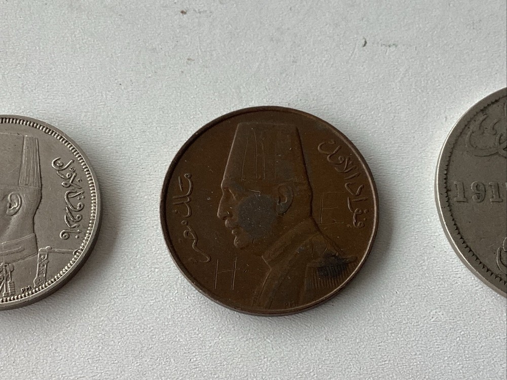 3 Early 20th Century Egypt Coins