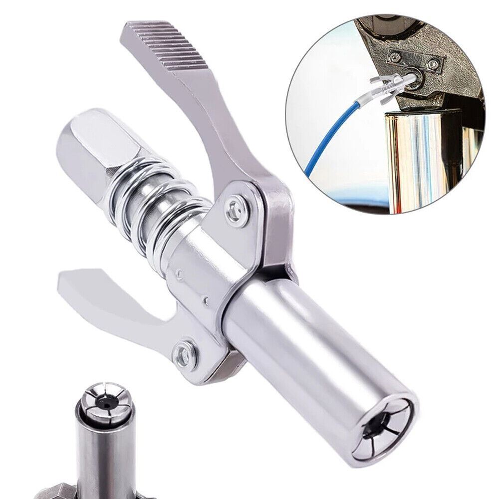 Double Handle High Pressure Grease Gun Coupler Quick Release Lock Oil Nozzles
