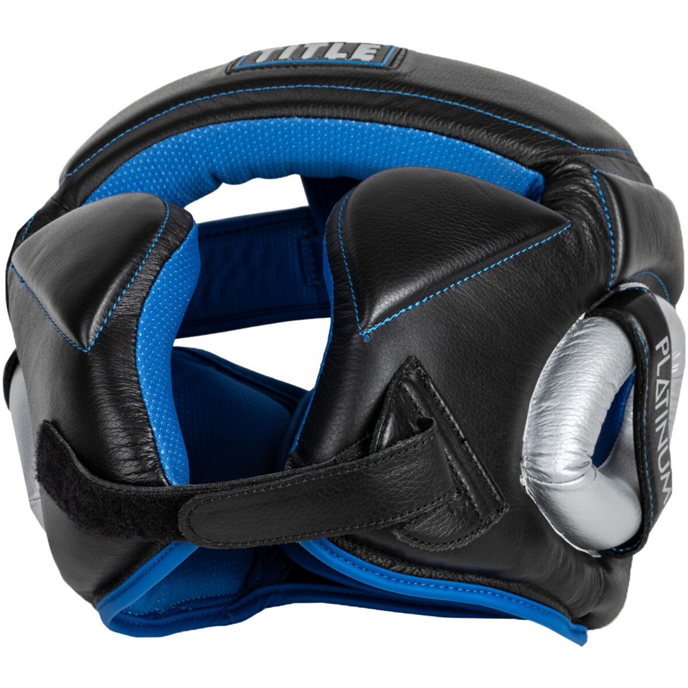 Title Boxing Platinum Perilous Training Headgear - Black/Silver/Blue