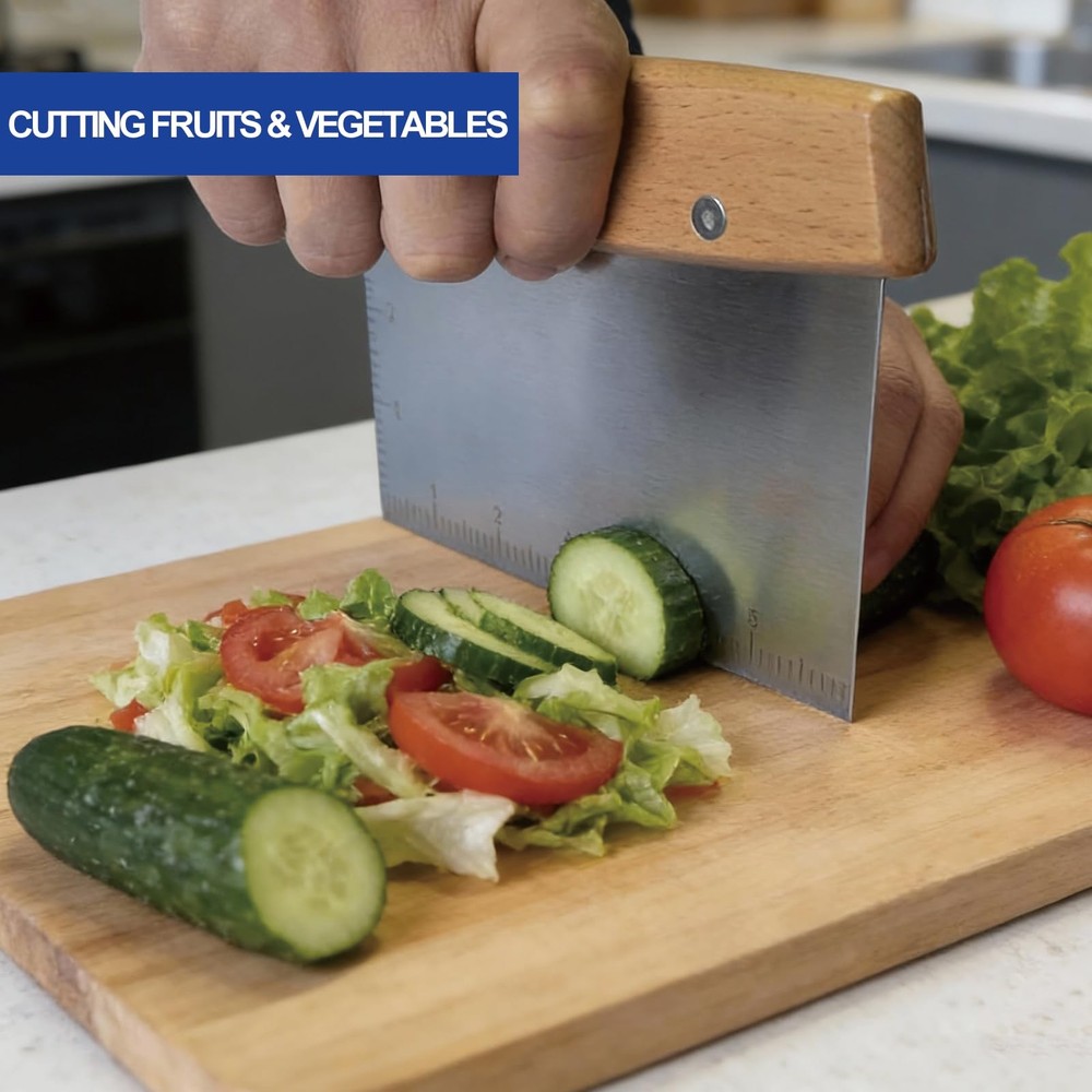 Vriysei Professional Dough Cutter & Bench Scraper - Ultimate Scrape