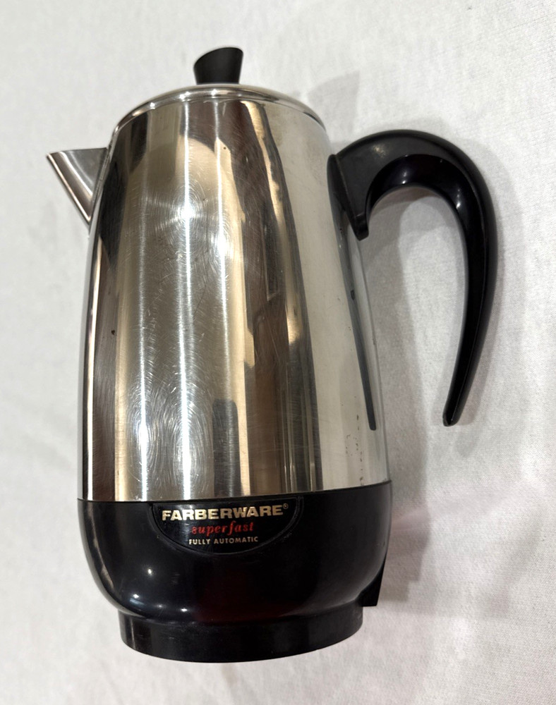 FARBERWARE SUPERFAST FULLY AUTOMATIC PERCOLATOR 2-8 CUP CAPACITY MODEL 138
