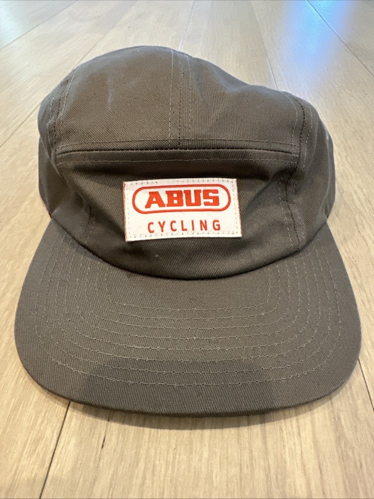 Abus Cycling  Panel Gray Hat Cap Adjustable Patch Red White Grey