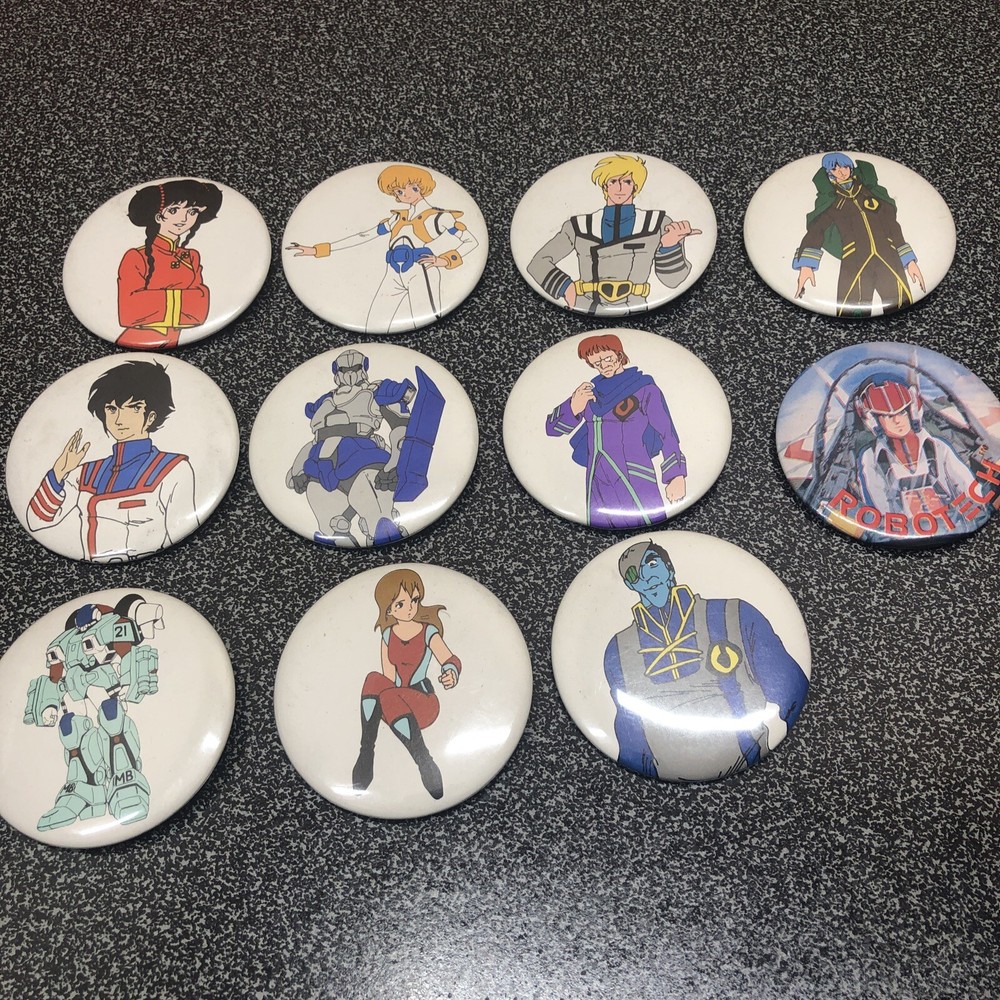 Robotech Harmony Gold Button Pin Back 1985 2 Inches Rare Hat Backpack Buttons