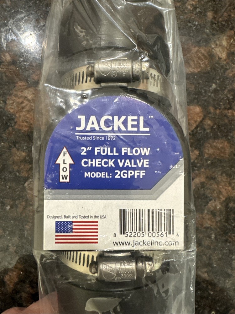 Jackel Sewage 2” Check Valve (Model: 2GPFF) Black