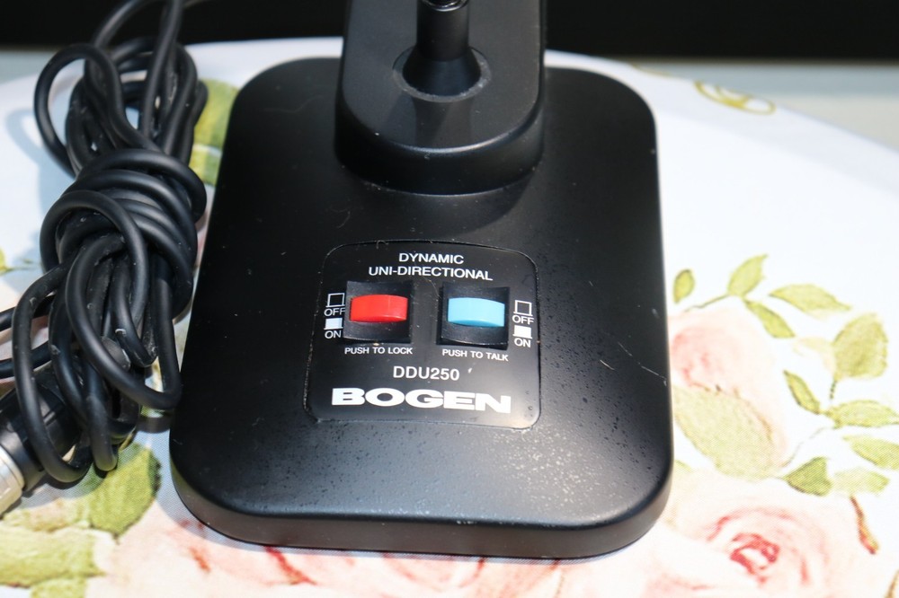 Bogen DDU250 Desktop Push-To-Talk Mic with Lock - Dynamic Uni-Directional