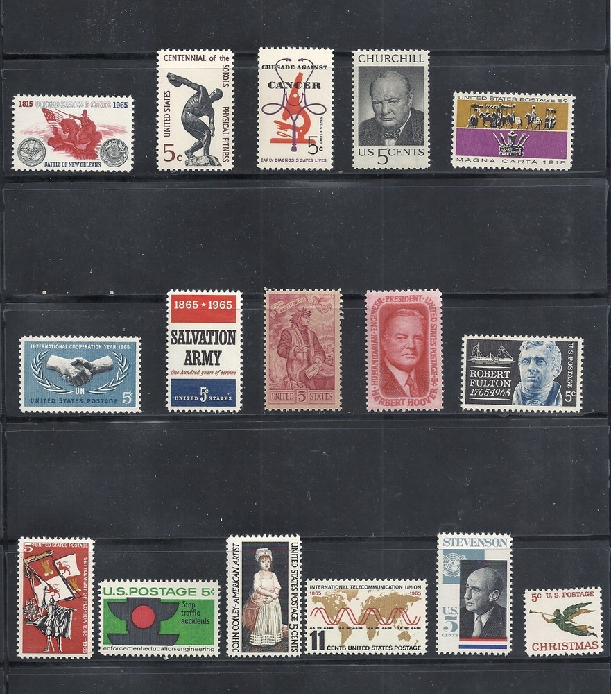 1965- Commemorative Year Set - US Mint Never Hinged Stamps