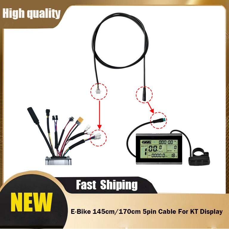 5pin Electric Bicycle Extension Cable Adapter For KT Display WP To SM eBike