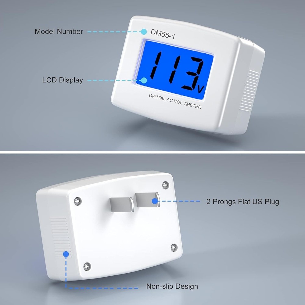 Precision 80-300V Digital Voltmeter with Adjustable Settings for Safe Appliances