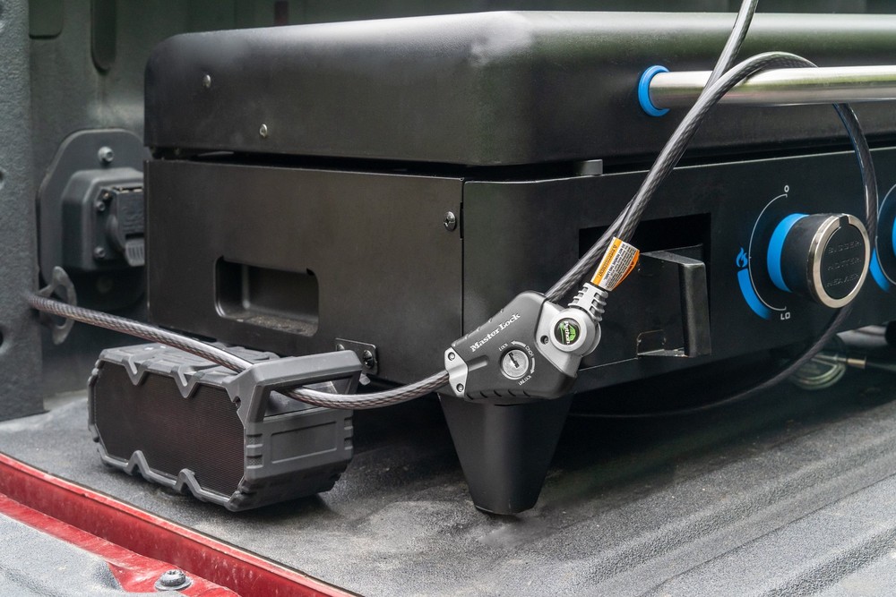 Black Python Cable Lock W/ Key Adjustable Metal Cable Lock W/ Weather Resistant