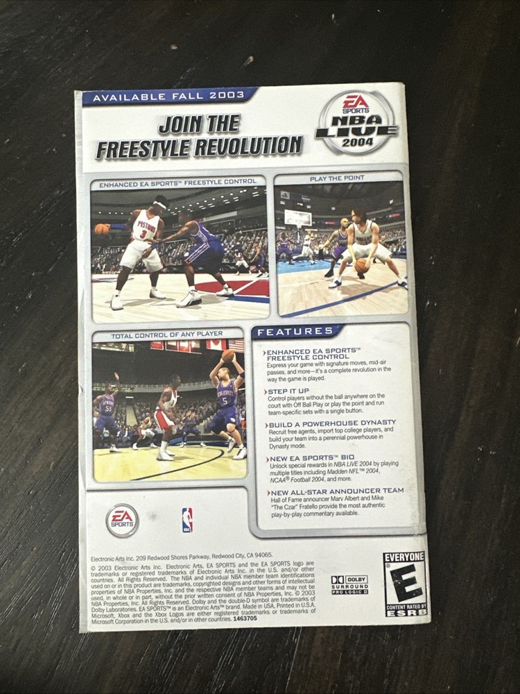 XBOX Manual Only Madden NFL 2004