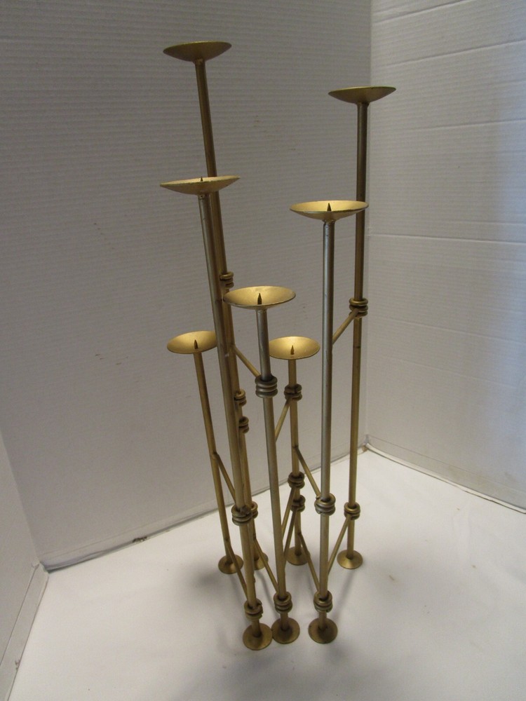 Fireplace Metal multi-level Candleholder stand 7-Arm Adjustable foldable 32" w