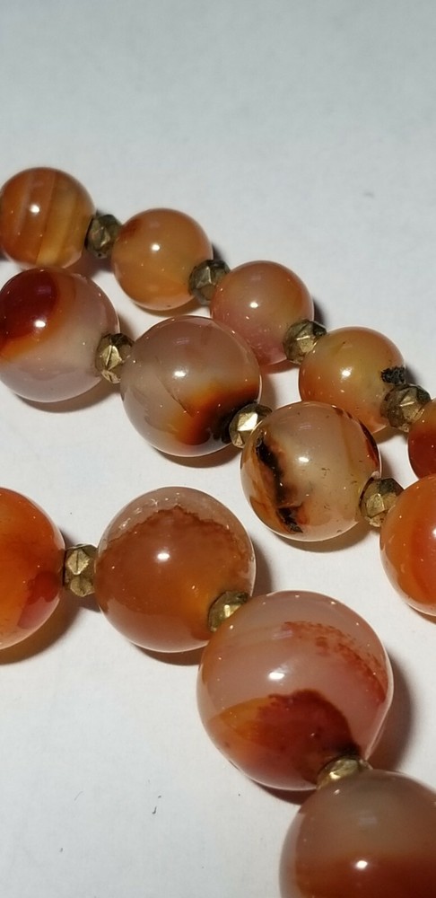 Vintage Agate/Carnelian Beads Necklace