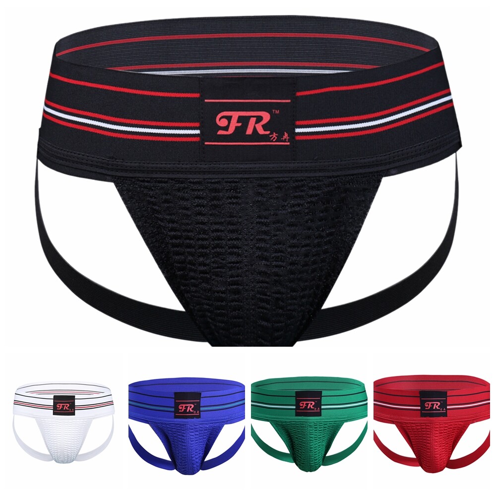 Mens Bikini Briefs Athletic Supporter Jockstrap Open Butt G-string Underwear