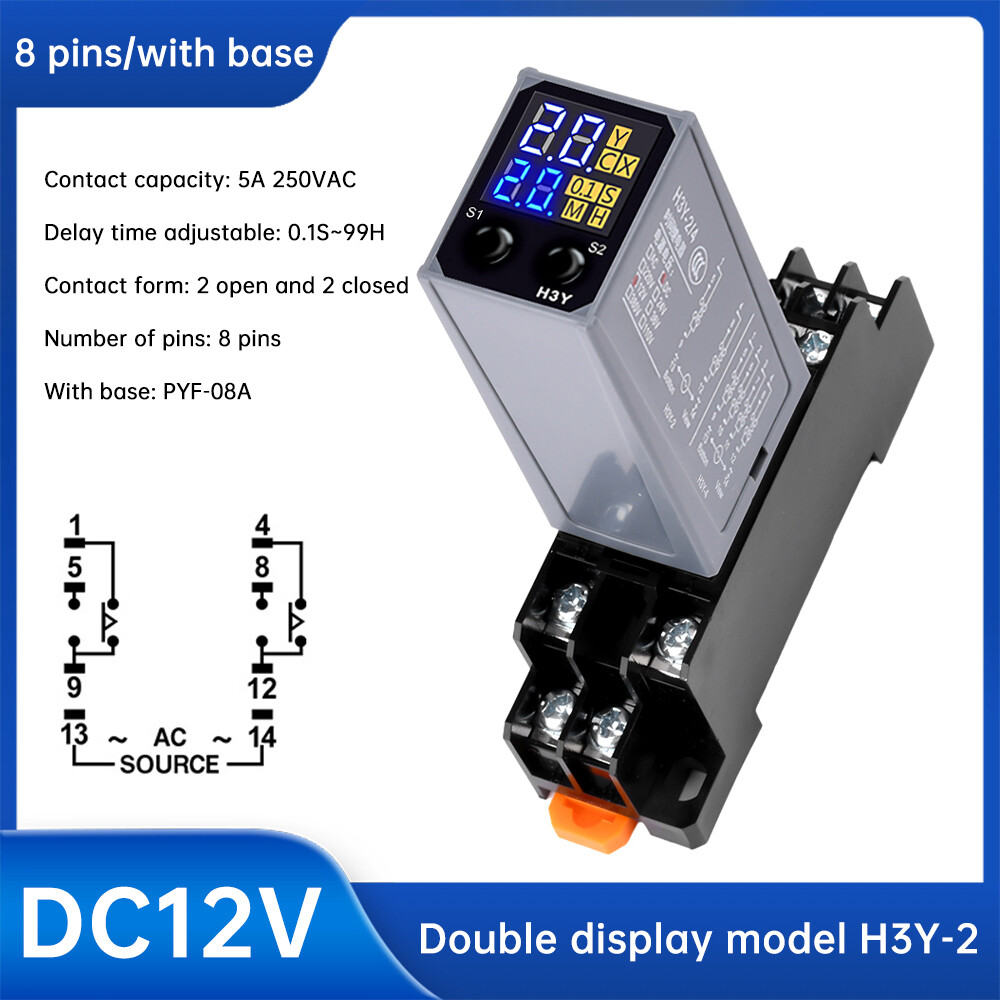 DC 12V 24V AC 220V Adjustable Digital Timer Relay Cycle Time Control Delay Relay