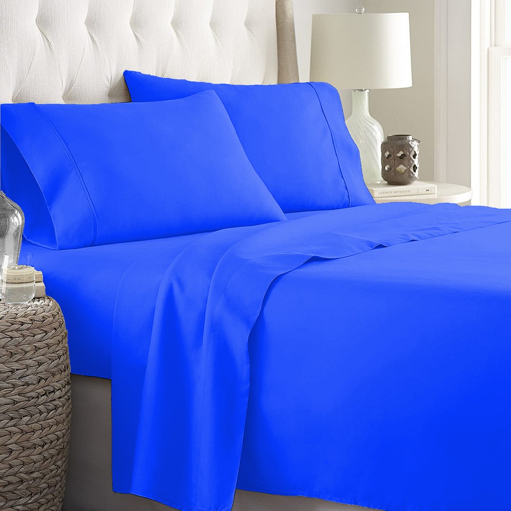 Bedding Collection 100% Cotton 1000 TC OR 1200 TC Royal Blue Solid Select Item
