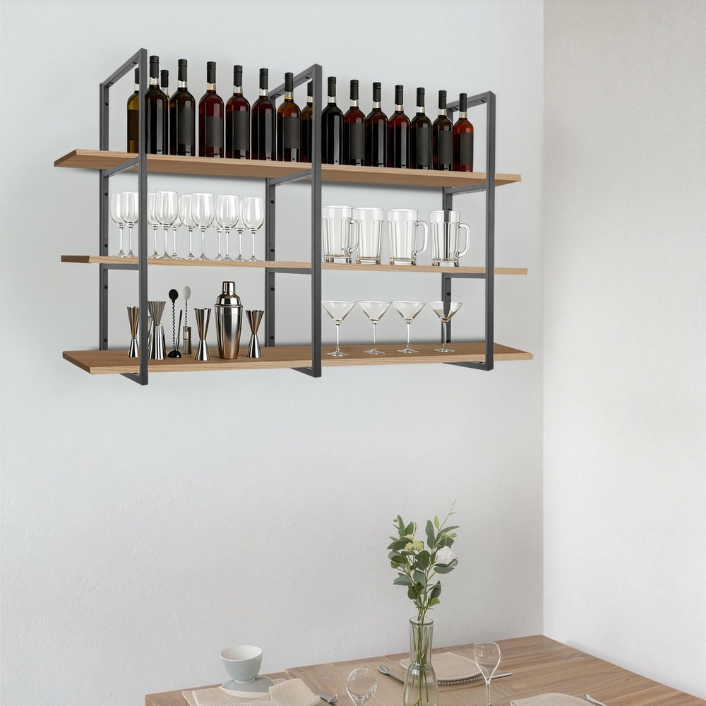 3PCS Rectangular Shelf Bracket Wall/Floor/Ceiling Mount Storage Shelving Bracket