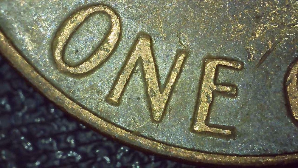 1969 D Lincoln Penny error floating roof, missing FG