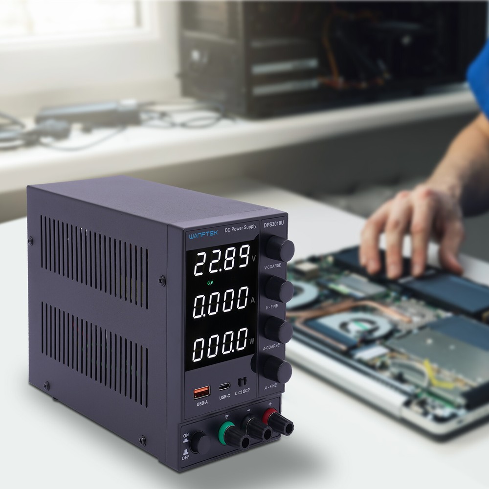 0-30V 0-10A DC Power Supply Lab Variable Adjustable Regulated Bench Switching