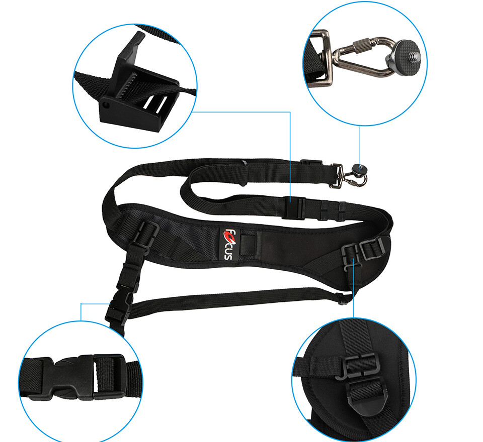 Quick Rapid Single Shoulder Sling Black Belt Black Strap for DSLR Digital Camera