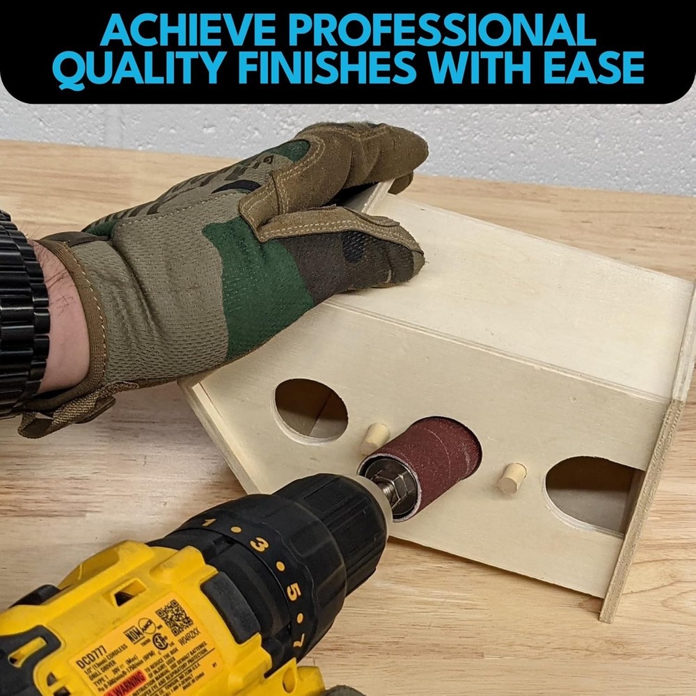 Spindle Sander Attachment with 28 Sanding Sleeves for Woodworking Projects