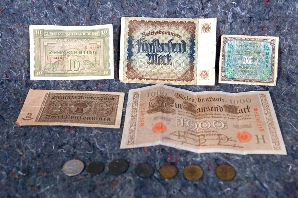 Vintage German Currency, WWII era, Marks, Notes and Coins
