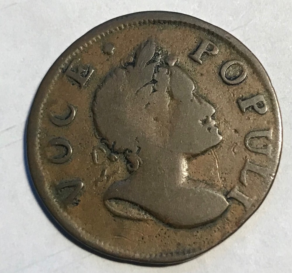 1760 Voce Populi large cent ,Fine , choice and scarce