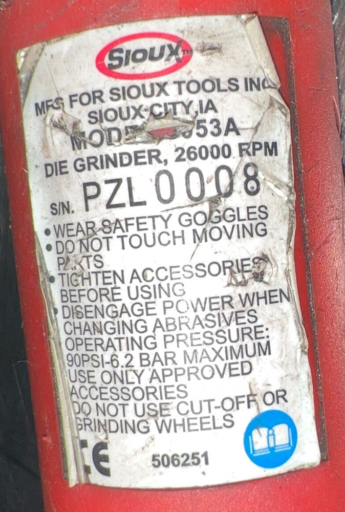 Sioux Die Grinder. Used Surplus. Item ID 4