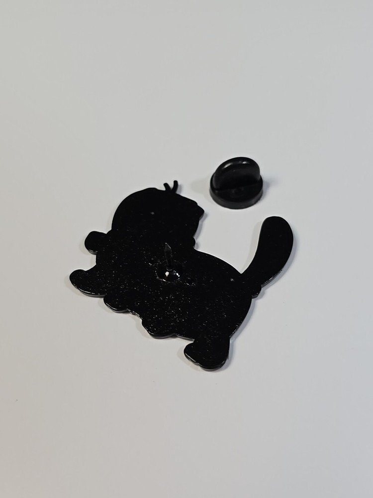 Cute Purple Cat With Tail Up Lapel Pin