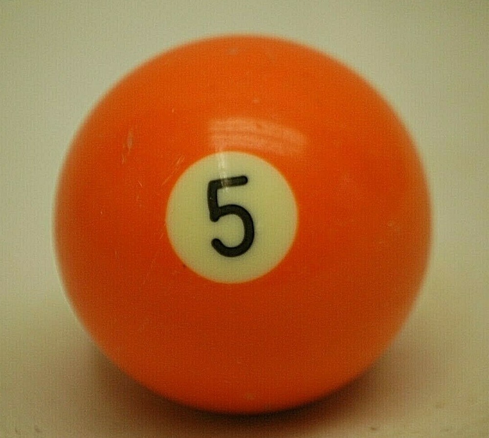 Pool Table Billiard Ball #5 Solid Orange Vintage Replacement Piece