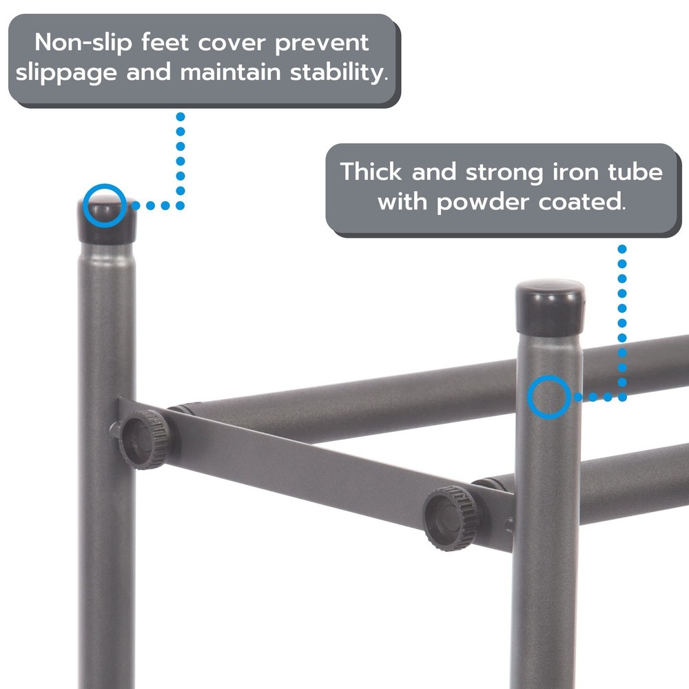 STORAGE MANIAC Expandable Shoe Rack, 16 Pairs Stackable Small Shoe Rack, Meta...