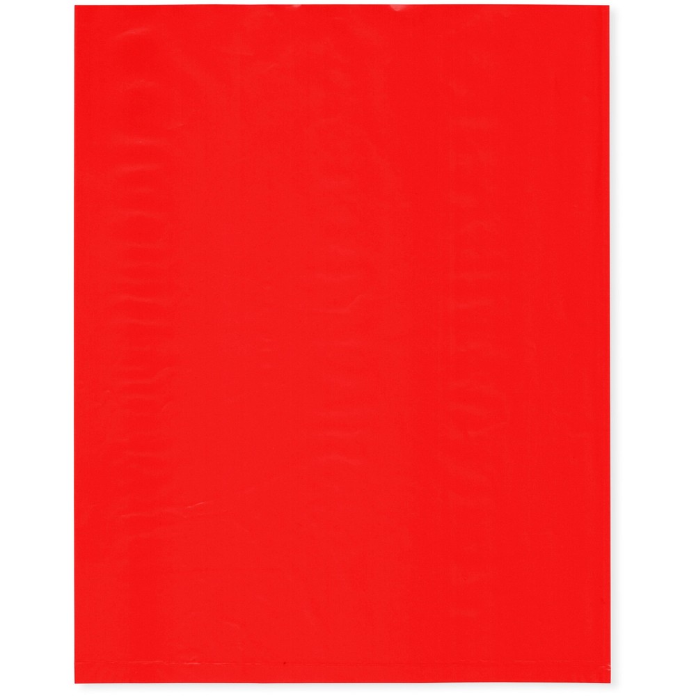 Plymor 8" x 10", Red 2 Mil Flat Open Plastic Poly Bags