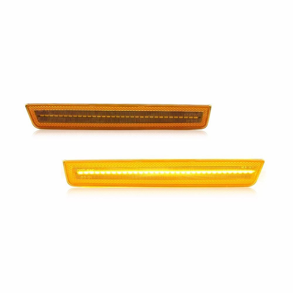 2PCS Amber For 2015-2022 Dodge Challenger Front Bumper Side Marker Signal Lights