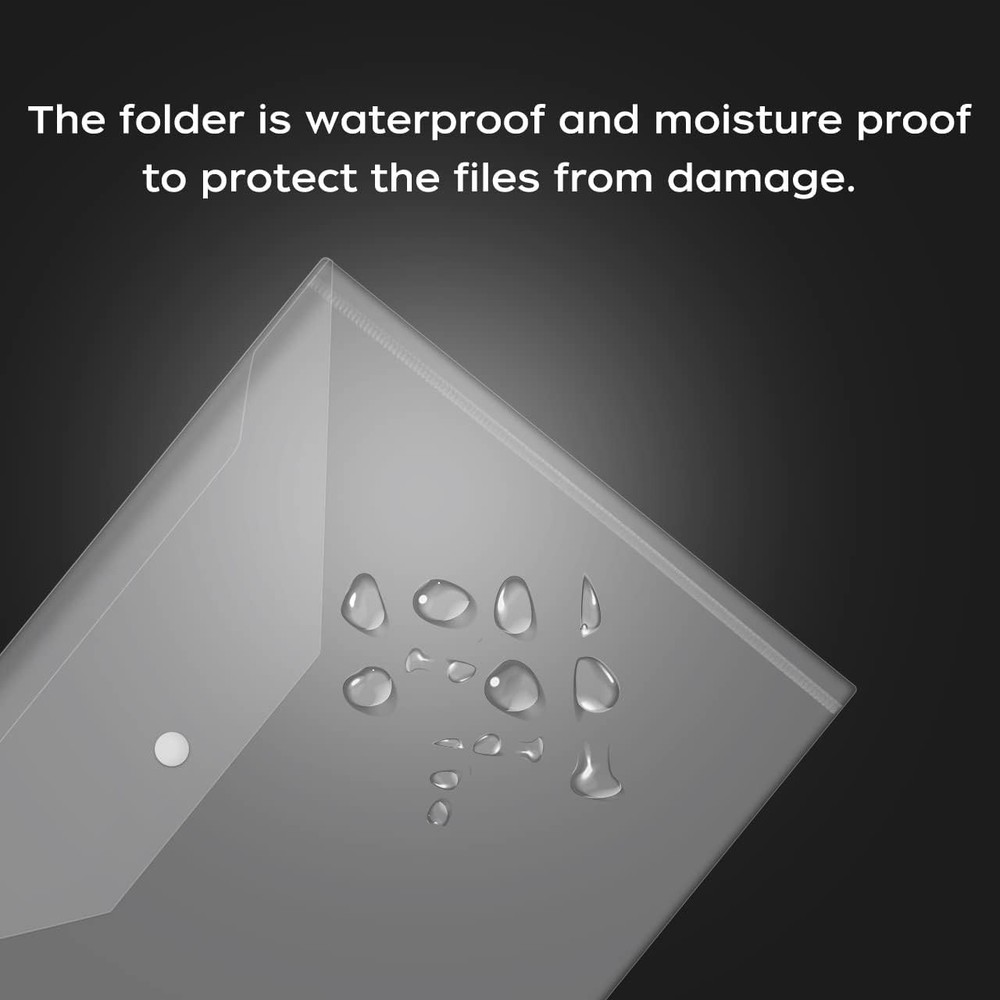6 or 30Pcs Plastic Envelopes, Clear Reusable Poly Envelope Waterproof File