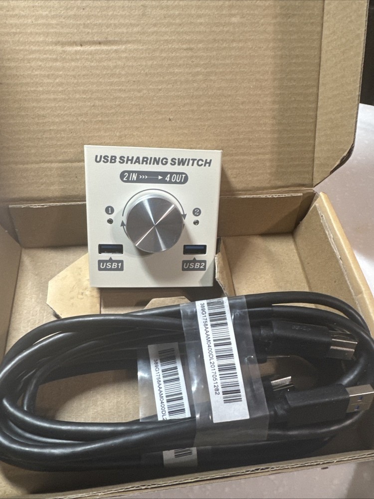 USB 3.0 Switch 2 Computers Sharing USB A 4 Port Switcher Sharing Keyboard and...