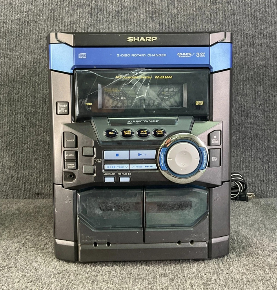 Sharp CD-BA2600 Best Mini Component AM / FM System 3-Disc Changer + Dual Cassett