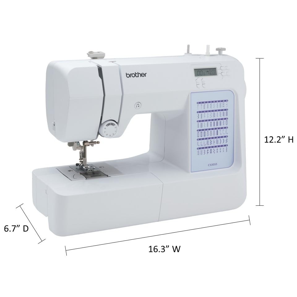 CS5055 Computerized Sewing Machine, 60 Built-in Stitches, LCD Display, 7 Incl...