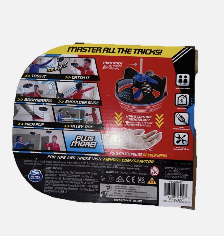 New! Spin Master Airhogs Gravitor Wave-Control Technology Toy Trick Stick