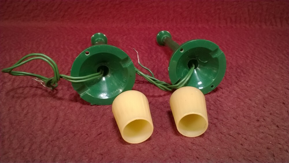 Lot #2 - COLBER 2 PLASTIC BOULEVARD LAMP POSTS - WIRED W/ BULBS & TOPS