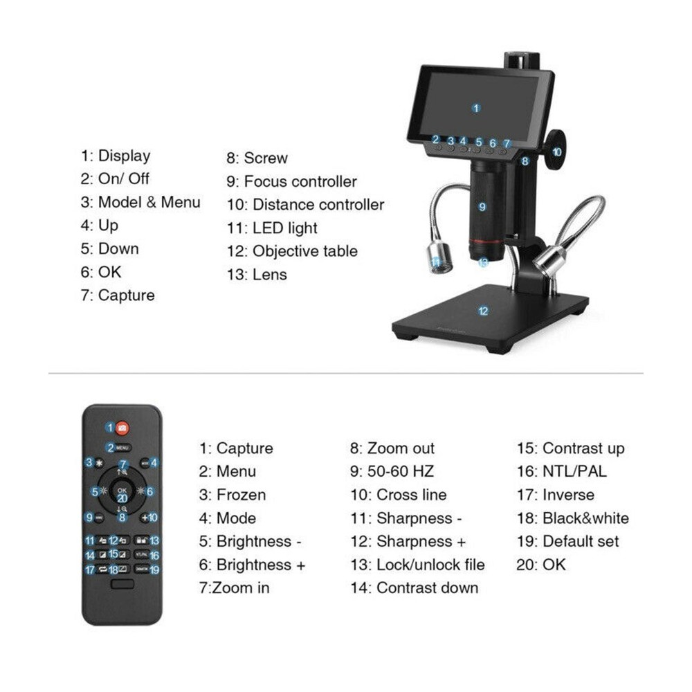 Digital Microscope Wireless Remote Control Up to 560
