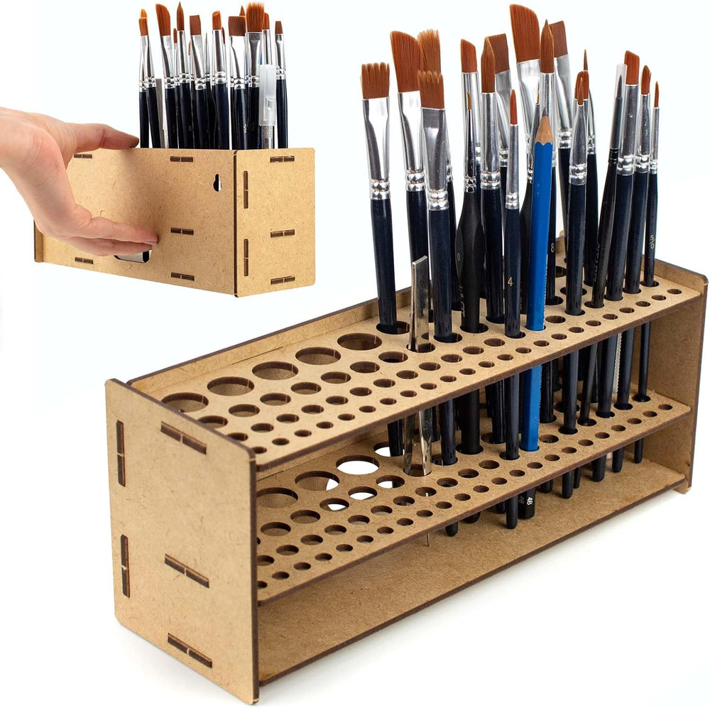 Tool & Brush Organizer for Miniatures & Modeling, Versatile Tabletop or Wall Hol