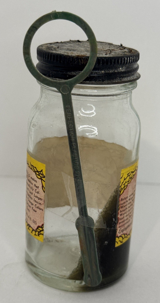 Vintage Bubble O Bubble Making Solution Glass Bottle w/ Plastic Blower