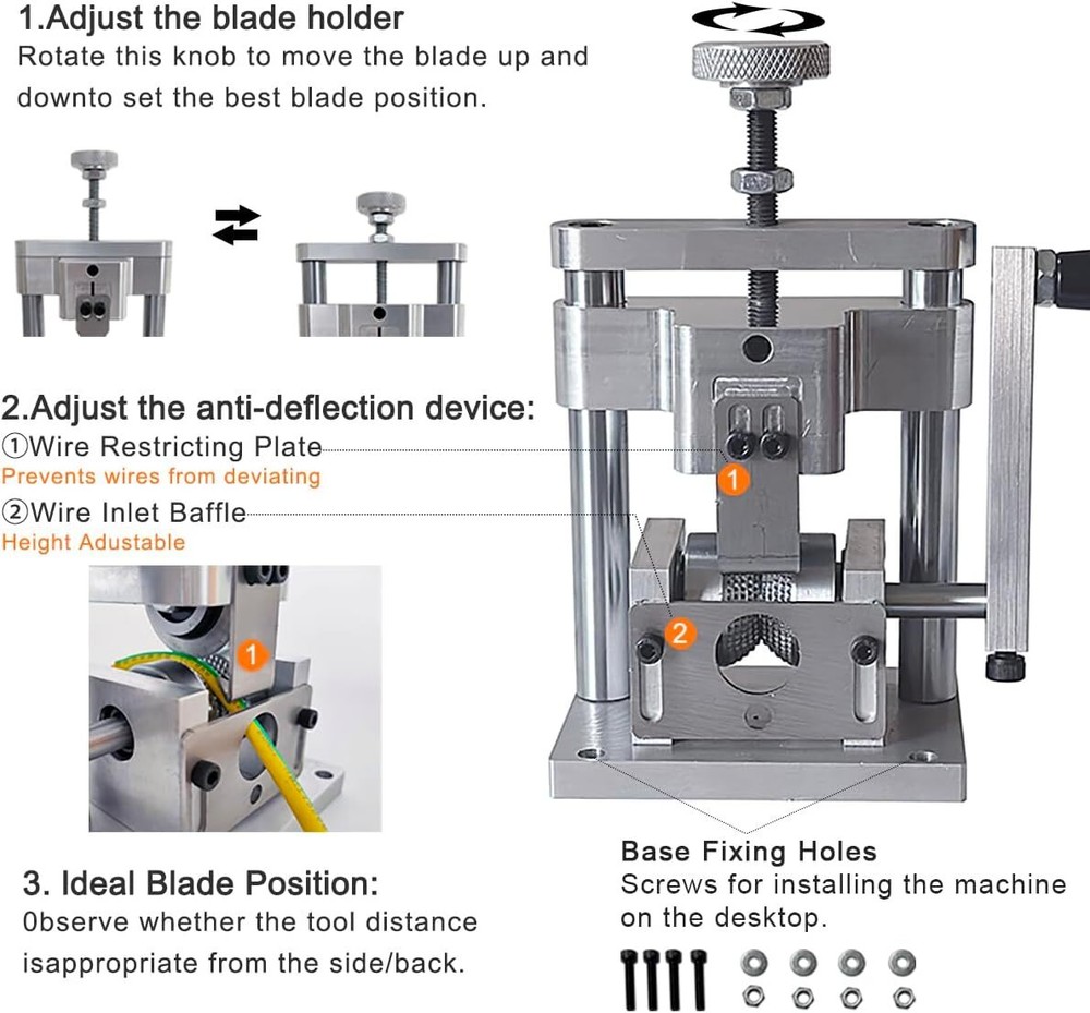 Manual Wire Stripping Machine Cable Stripper Hand Crank Drill Powered 2-20mm