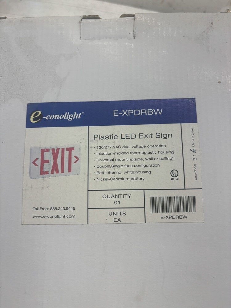 E-Conolight E-XPDRBW Plastic LED Exit Sign lot of two