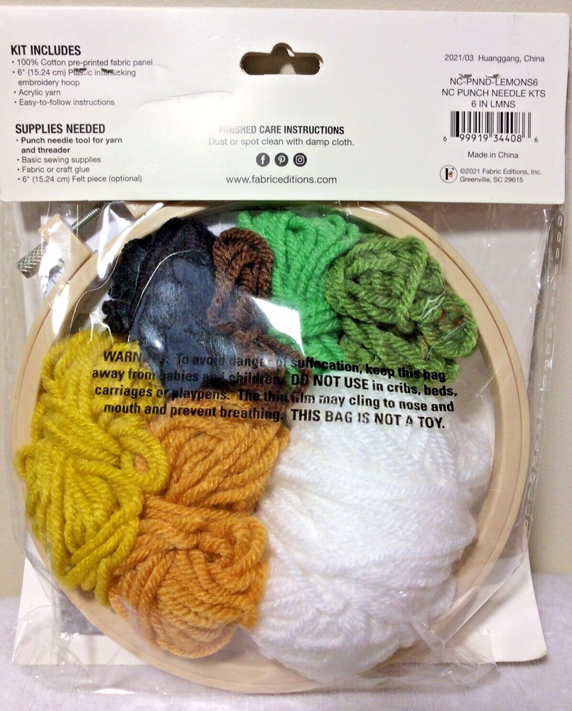 Needle Creations Punch Needle Kit “Lemons”
