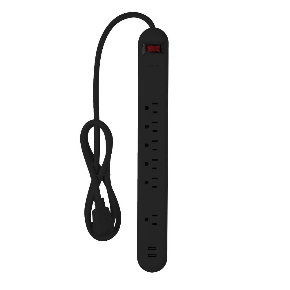 Globe Electric 4  6 Outlet Extension Cord Black