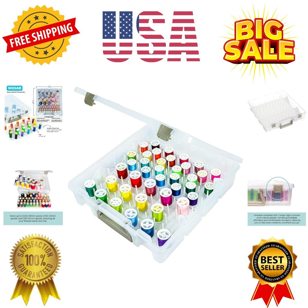 Super Satchel Thread Box - Versatile Thread Storage for Sewing, Embroidery, a...