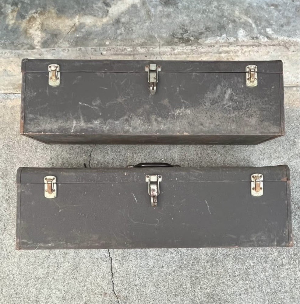 Two Used Vintage Kennedy K-32X Carpenter Contractor Tool Boxes 32"
