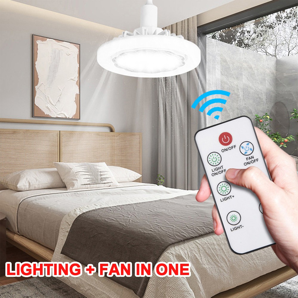 Socket Ceiling Fans with Light and Remote- Socket Fan light with Dimmable Led K1