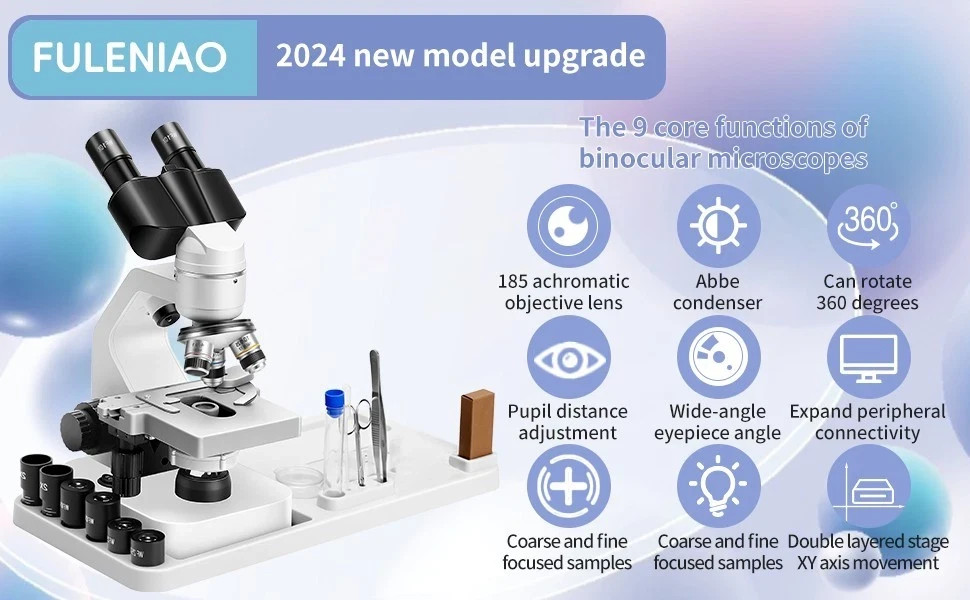 40X-2000X zoom binocular optical microscope, laboratory binocular